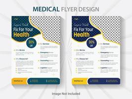 medizinisch Gesundheitswesen Krankenhaus Klinik Arzt Flyer Design Vorlage. a4 Größe modern Vektor Poster Layout.