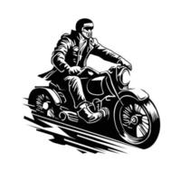 Mann Fahren Cooper Motorrad Vektor Illustration Design