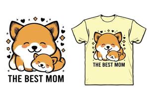 Hund das Beste Mama mit T-Shirt Design vektor