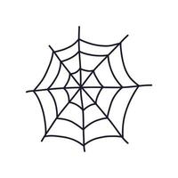 Spindel webb hand dragen tecknad serie platt vektor illustration isolerat på vit bakgrund. traditionell halloween dekor element. översikt spindelnät teckning.