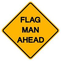 flagga män framåt trafik väg symbol tecken isolera på vit bakgrund, vektorillustration vektor