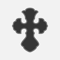 Christian Kreuz Symbol. orthodox Symbol von Kirche. Vektor Illustration auf Weiß Hintergrund