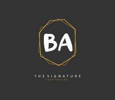 b ein ba Initiale Brief Handschrift und Unterschrift Logo. ein Konzept Handschrift Initiale Logo mit Vorlage Element. vektor