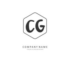 cg första brev handstil och signatur logotyp. en begrepp handstil första logotyp med mall element. vektor