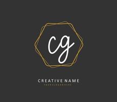 cg Initiale Brief Handschrift und Unterschrift Logo. ein Konzept Handschrift Initiale Logo mit Vorlage Element. vektor