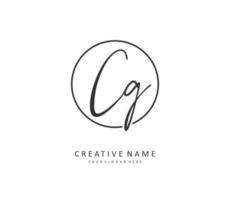 cg Initiale Brief Handschrift und Unterschrift Logo. ein Konzept Handschrift Initiale Logo mit Vorlage Element. vektor