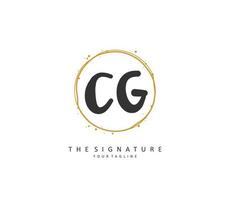 cg Initiale Brief Handschrift und Unterschrift Logo. ein Konzept Handschrift Initiale Logo mit Vorlage Element. vektor