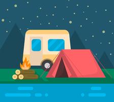 Camping Landschaft vektor