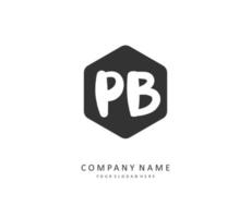 p b pb första brev handstil och signatur logotyp. en begrepp handstil första logotyp med mall element. vektor