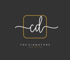 CD första brev handstil och signatur logotyp. en begrepp handstil första logotyp med mall element. vektor
