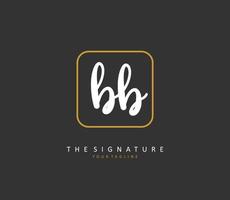 bb första brev handstil och signatur logotyp. en begrepp handstil första logotyp med mall element. vektor