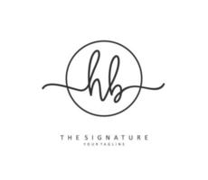 h b hb Initiale Brief Handschrift und Unterschrift Logo. ein Konzept Handschrift Initiale Logo mit Vorlage Element. vektor