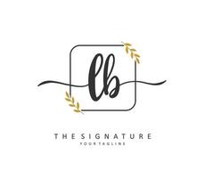 l b lb första brev handstil och signatur logotyp. en begrepp handstil första logotyp med mall element. vektor