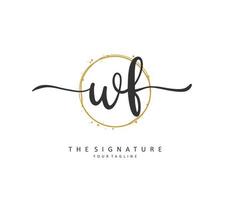 wf Initiale Brief Handschrift und Unterschrift Logo. ein Konzept Handschrift Initiale Logo mit Vorlage Element. vektor