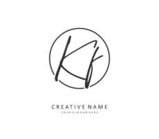 kf Initiale Brief Handschrift und Unterschrift Logo. ein Konzept Handschrift Initiale Logo mit Vorlage Element. vektor