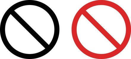 verboten Zeichen nicht erlaubt im rot und schwarz . Verbot Symbol Symbol . halt Eintrag Zeichen . Schrägstrich Symbol . verboten Kennzeichen vektor