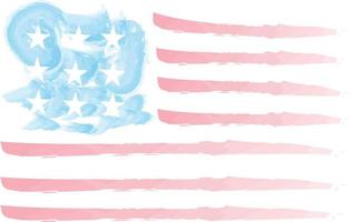 USA Flagge Aquarell Vektor . Vorlage zum vereinigt Zustände von Amerika National Urlaub Banner, Gruß Karte, Einladung, Poster, Flyer, usw. amerikanisch Flagge Aquarell