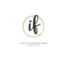 ich f Initiale Brief Handschrift und Unterschrift Logo. ein Konzept Handschrift Initiale Logo mit Vorlage Element. vektor