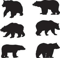silhuetter av björnar . olika Björn silhuetter på de vit bakgrund vektor