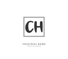 c h ch första brev handstil och signatur logotyp. en begrepp handstil första logotyp med mall element. vektor