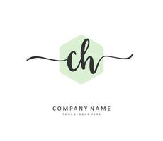 c h CH Initiale Brief Handschrift und Unterschrift Logo. ein Konzept Handschrift Initiale Logo mit Vorlage Element. vektor