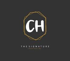 c h CH Initiale Brief Handschrift und Unterschrift Logo. ein Konzept Handschrift Initiale Logo mit Vorlage Element. vektor