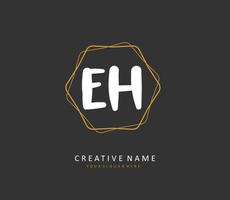 e h eh Initiale Brief Handschrift und Unterschrift Logo. ein Konzept Handschrift Initiale Logo mit Vorlage Element. vektor