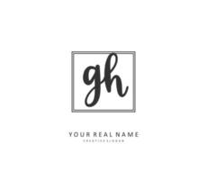 G h gh Initiale Brief Handschrift und Unterschrift Logo. ein Konzept Handschrift Initiale Logo mit Vorlage Element. vektor