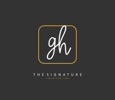 G h gh Initiale Brief Handschrift und Unterschrift Logo. ein Konzept Handschrift Initiale Logo mit Vorlage Element. vektor