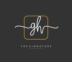 G h gh Initiale Brief Handschrift und Unterschrift Logo. ein Konzept Handschrift Initiale Logo mit Vorlage Element. vektor