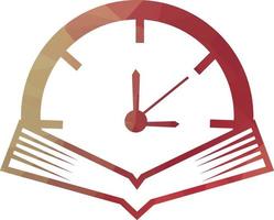 Buch Zeit Vektor Logo Vorlage. diese Design verwenden Uhr oder Uhr Symbol.