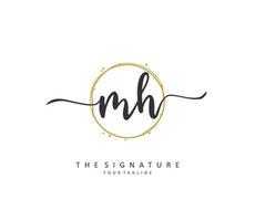 m h mh Initiale Brief Handschrift und Unterschrift Logo. ein Konzept Handschrift Initiale Logo mit Vorlage Element. vektor