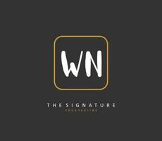 w n wn Initiale Brief Handschrift und Unterschrift Logo. ein Konzept Handschrift Initiale Logo mit Vorlage Element. vektor