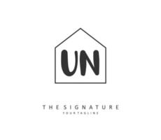 u n un Initiale Brief Handschrift und Unterschrift Logo. ein Konzept Handschrift Initiale Logo mit Vorlage Element. vektor