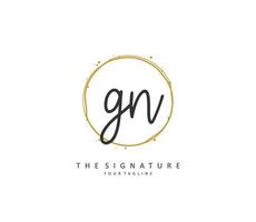 G n gn Initiale Brief Handschrift und Unterschrift Logo. ein Konzept Handschrift Initiale Logo mit Vorlage Element. vektor