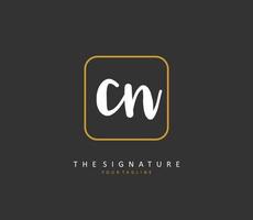 c n cn Initiale Brief Handschrift und Unterschrift Logo. ein Konzept Handschrift Initiale Logo mit Vorlage Element. vektor