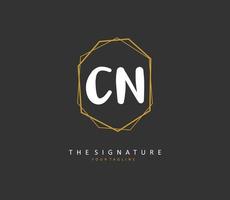 c n cn Initiale Brief Handschrift und Unterschrift Logo. ein Konzept Handschrift Initiale Logo mit Vorlage Element. vektor