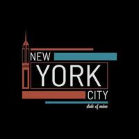 ny york stad typografi och minimal t skjorta design vektor