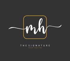 m h mh Initiale Brief Handschrift und Unterschrift Logo. ein Konzept Handschrift Initiale Logo mit Vorlage Element. vektor