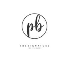 p b pb första brev handstil och signatur logotyp. en begrepp handstil första logotyp med mall element. vektor