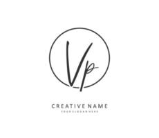 vp Initiale Brief Handschrift und Unterschrift Logo. ein Konzept Handschrift Initiale Logo mit Vorlage Element. vektor