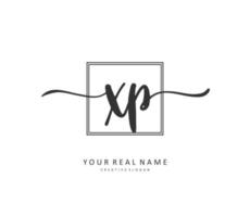 xp första brev handstil och signatur logotyp. en begrepp handstil första logotyp med mall element. vektor