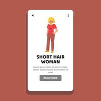 kort hår kvinna vektor