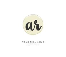 ar Initiale Brief Handschrift und Unterschrift Logo. ein Konzept Handschrift Initiale Logo mit Vorlage Element. vektor