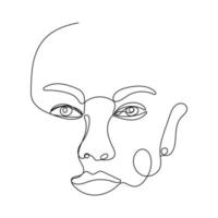 kontinuerlig ett linje teckning av kvinna ansikte vektor