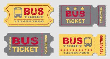 årgång ikon med buss biljett vektor