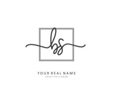 b s bs första brev handstil och signatur logotyp. en begrepp handstil första logotyp med mall element. vektor