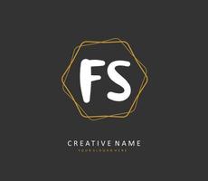 f s fs Initiale Brief Handschrift und Unterschrift Logo. ein Konzept Handschrift Initiale Logo mit Vorlage Element. vektor