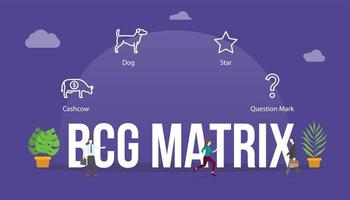 bcg matris modell företag produkt begrepp med stor ord text och människor med relaterad ikon vektor