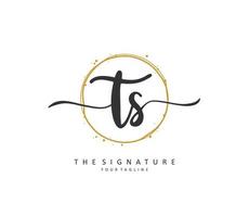 t s ts Initiale Brief Handschrift und Unterschrift Logo. ein Konzept Handschrift Initiale Logo mit Vorlage Element. vektor